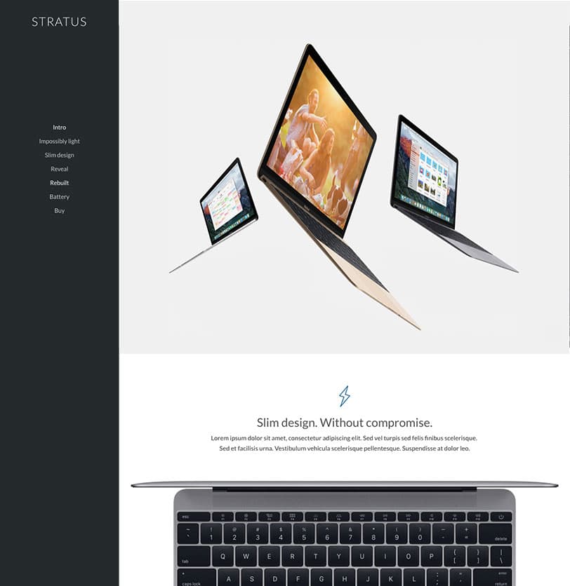 Side Menu One Page